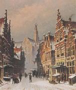 Alexander, A snowy view of the Smedestraat, Haarlem